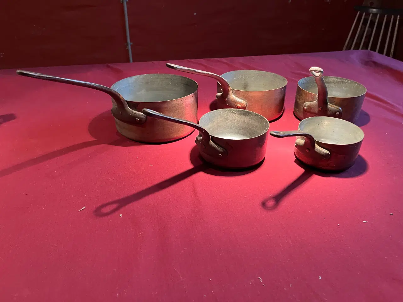 Billede 3 - Gamle kobber kasseroller 5 stk.