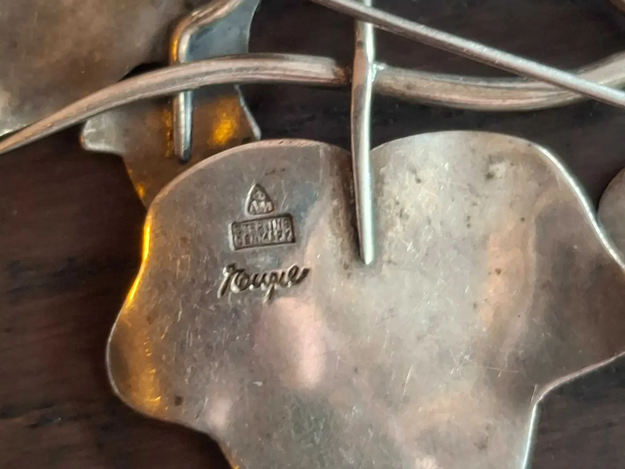 Billede 3 - Antik broche "Efeu" i Sterlingsølv•Anton Michelse