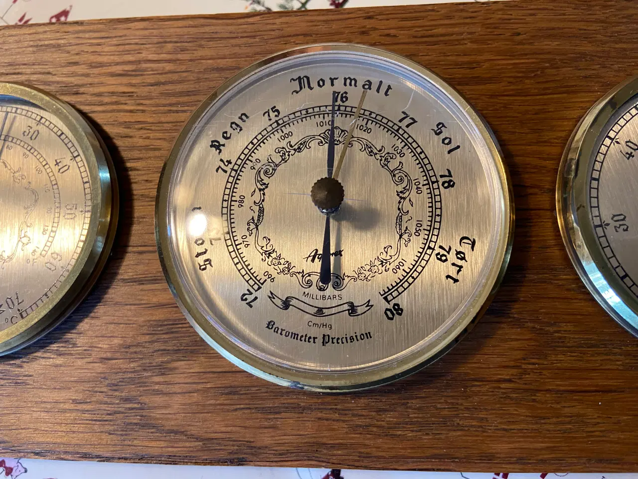 Billede 3 - Barometersæt med barometer, termometer og hygromet