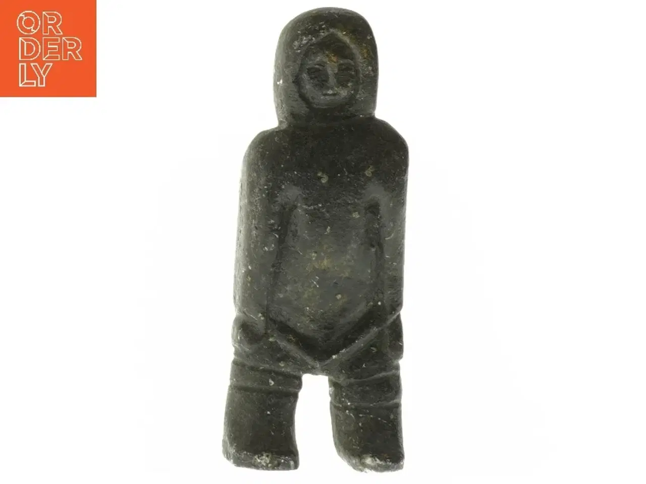 Billede 1 - Grønlandsk fedtstensfigur - vintage kunsthåndværk (str. 6,5x16 cm)