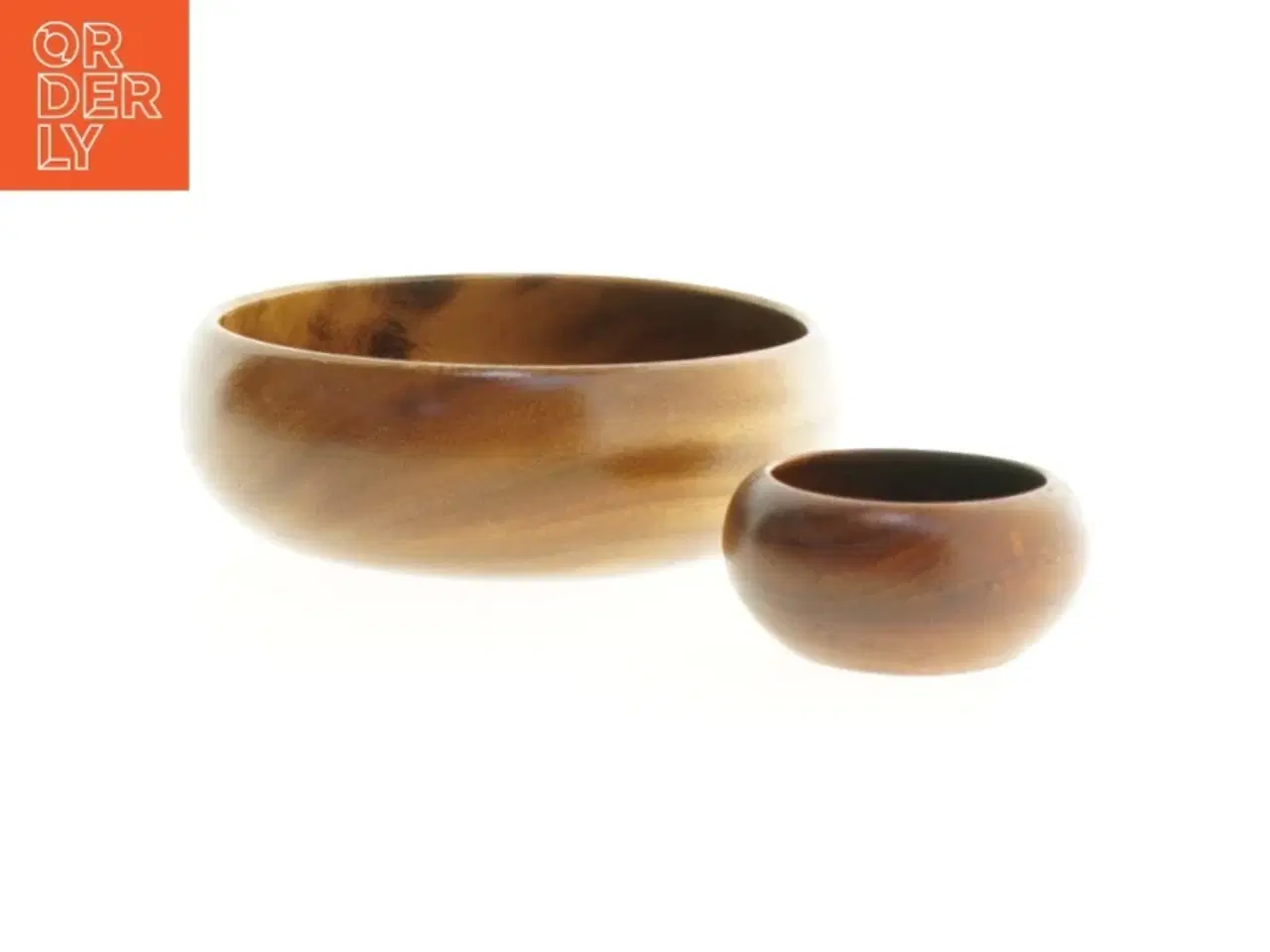 Billede 1 - Træ skåle sæt (str. 7 x 3,5 cm og 15 x 5 cm)