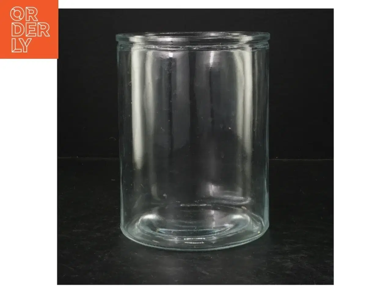 Billede 1 - Cylindrisk glasbeholder (str. Ø. 14 cm. længde, 18 cm)