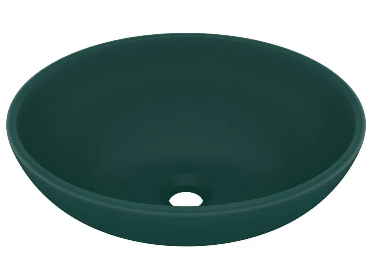 Billede 2 - Luksuriøs håndvask 40x33 cm keramisk oval mat mørkegrøn