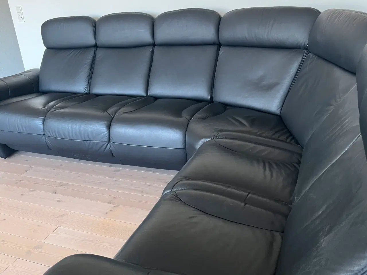 Billede 3 - Sort læder hjærnesofa