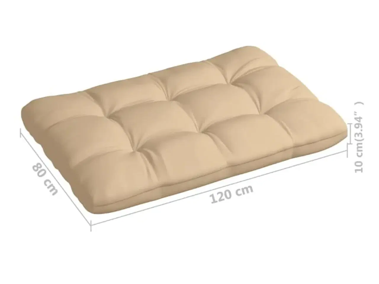 Billede 5 - Pallehynde 120x80x12 cm stof beige