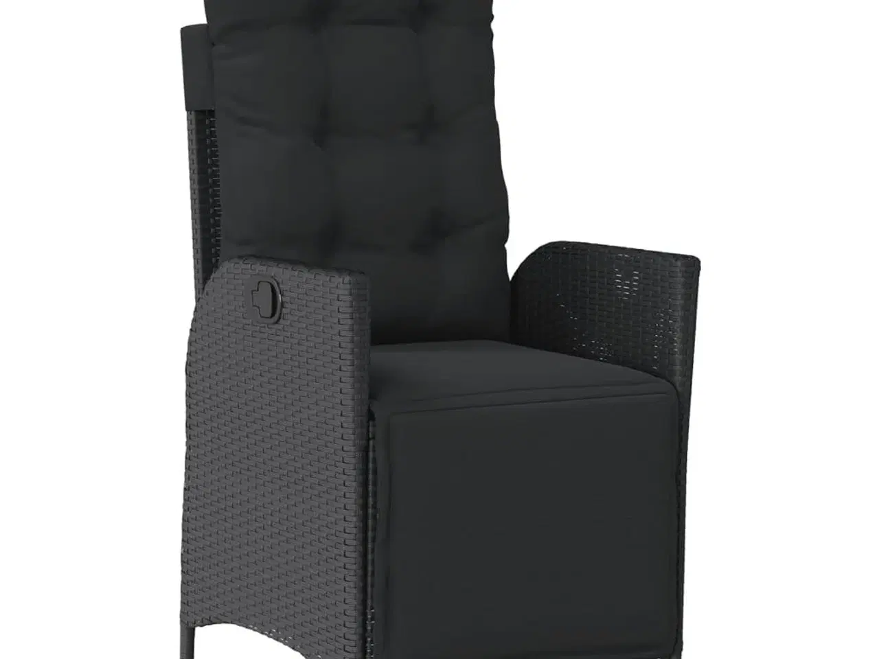 Billede 2 - Havestol med justerbart ryglæn og fodstøtte polyrattan sort