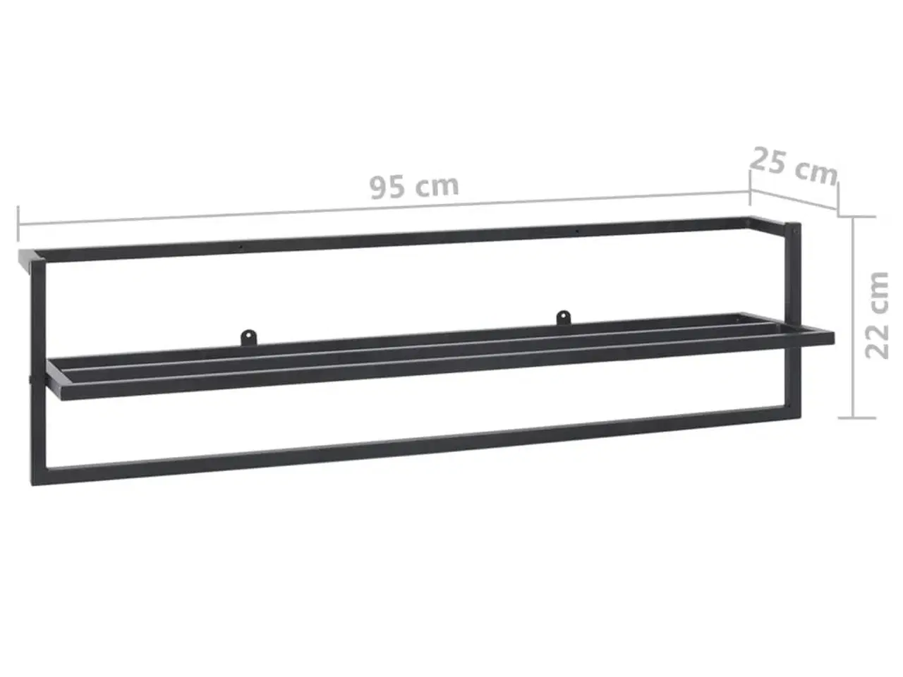 Billede 7 - Håndklædeholder 95x25x22 cm jern sort