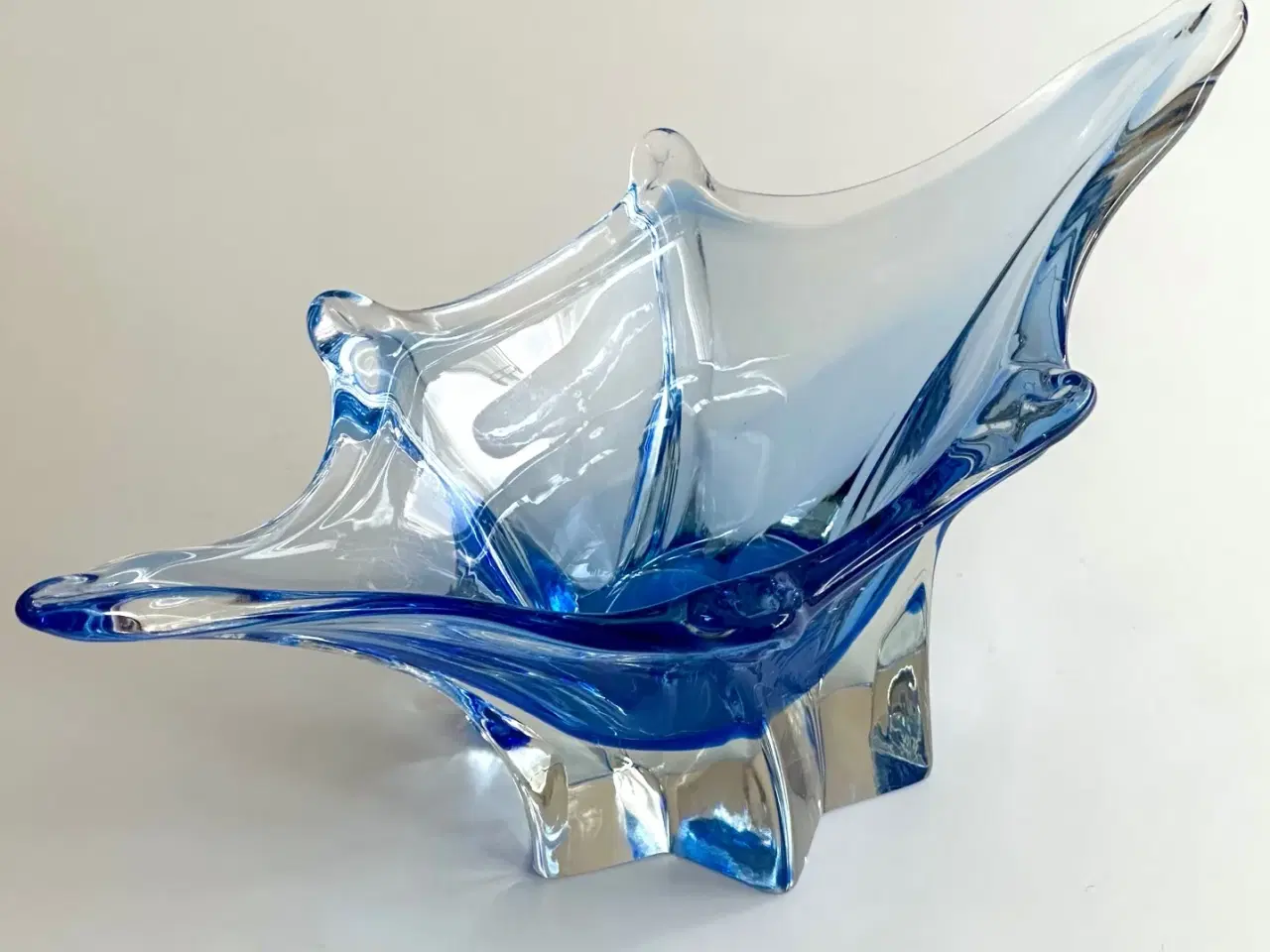 Billede 1 - Flammeskål, blå krystal