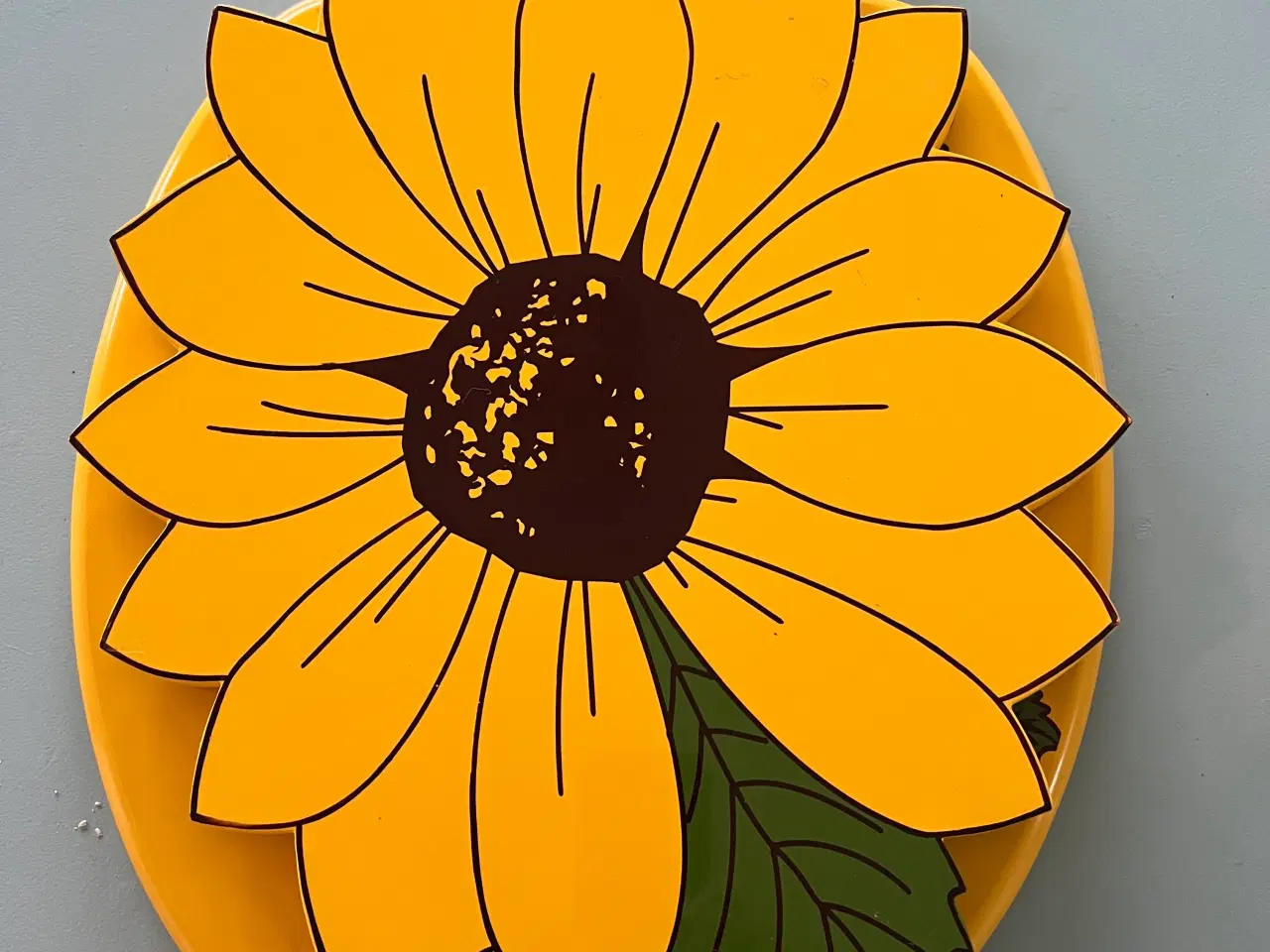 Billede 2 - Toiletsæde i træ med solsikke