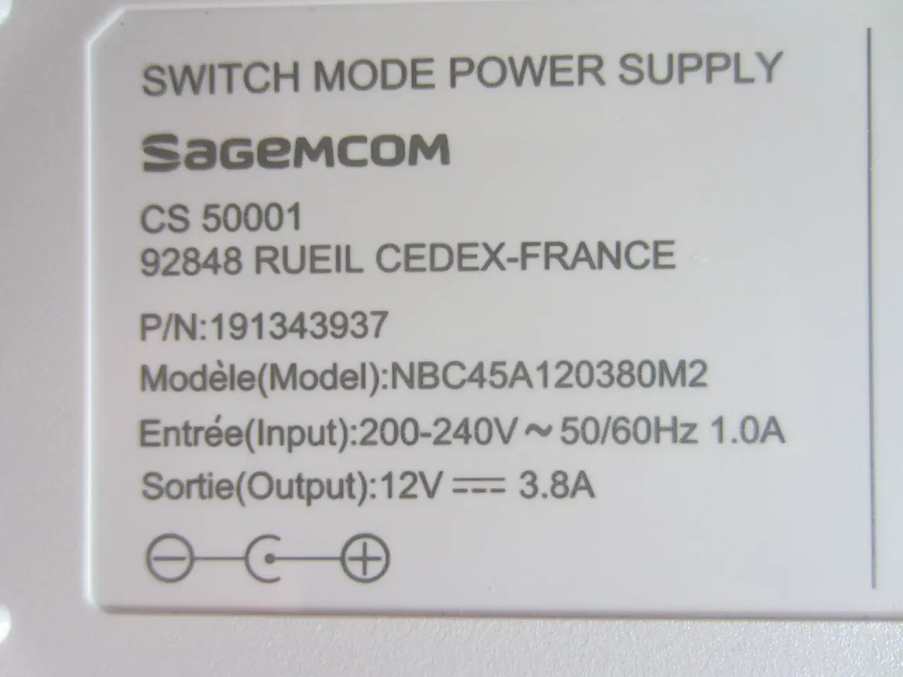 Billede 3 - SagemCom CS 50001 12V 3,8A strømforsyning