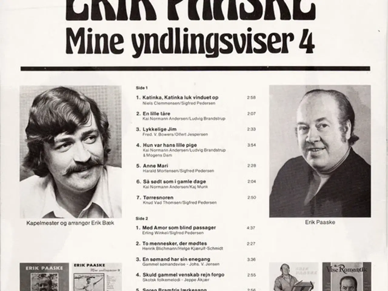 Billede 2 - Erik Paaske: Mine Yndlingsviser - LP vinyl