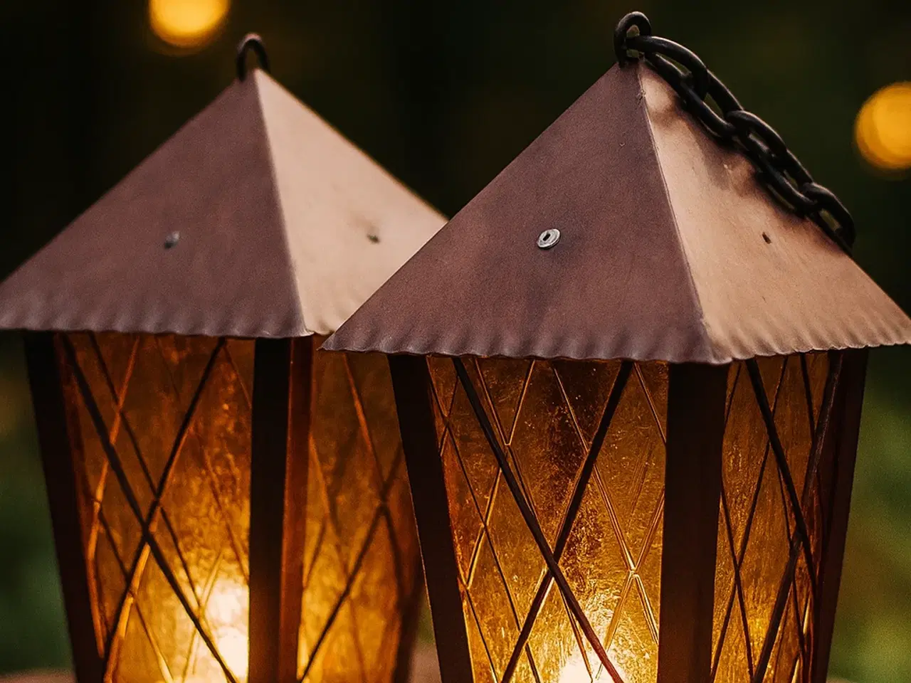 Billede 1 - Retro lanterner i smedejern – perfekt til sommerhu