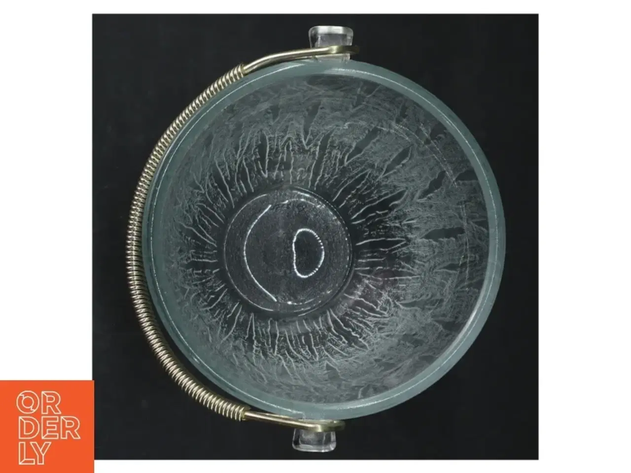 Billede 3 - Isterningespand i glas og metal (str. H. 13,5 cm. ø. 12,5 cm)