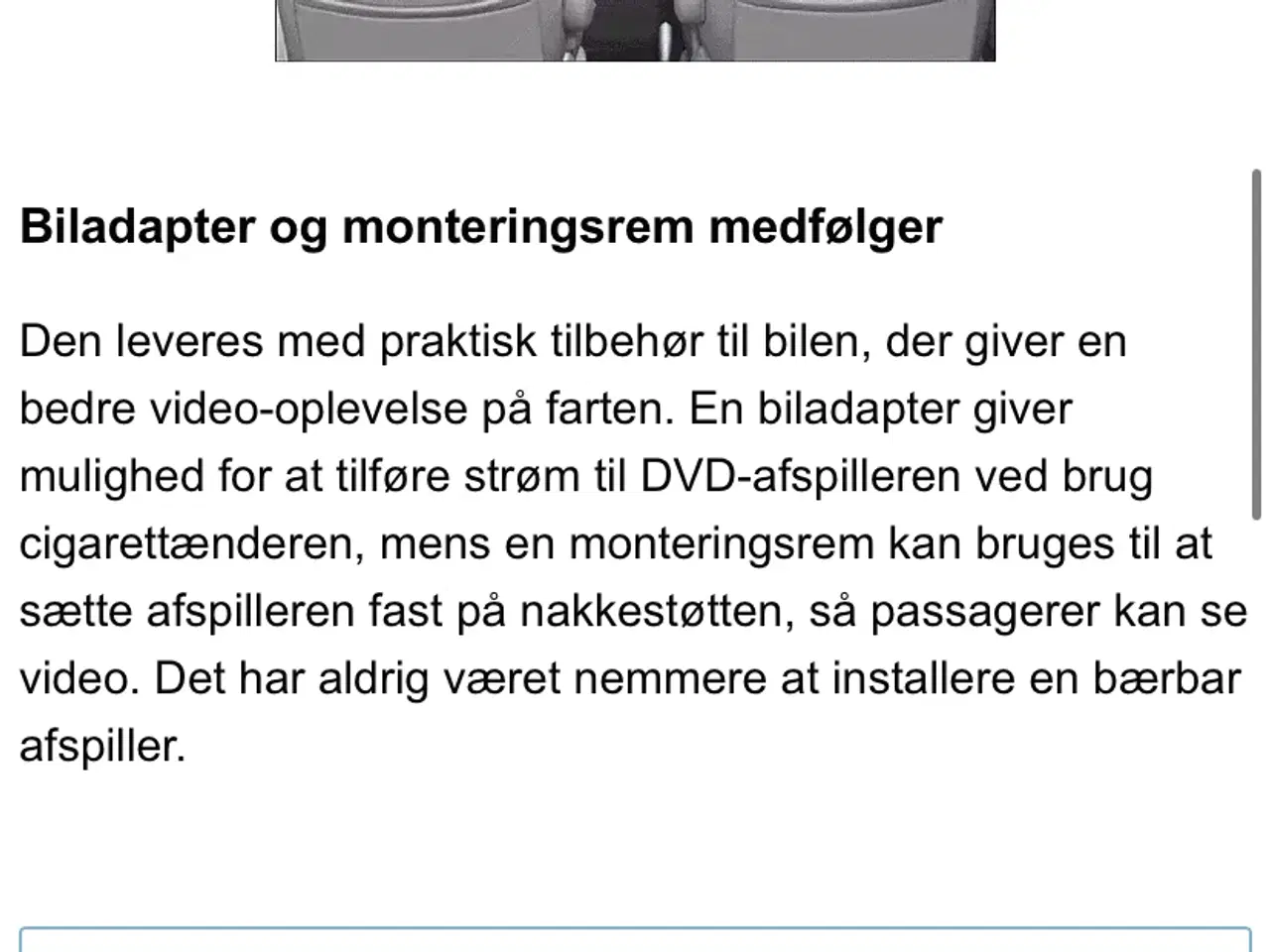 Billede 4 - DVD til nakkestøtte i bilen