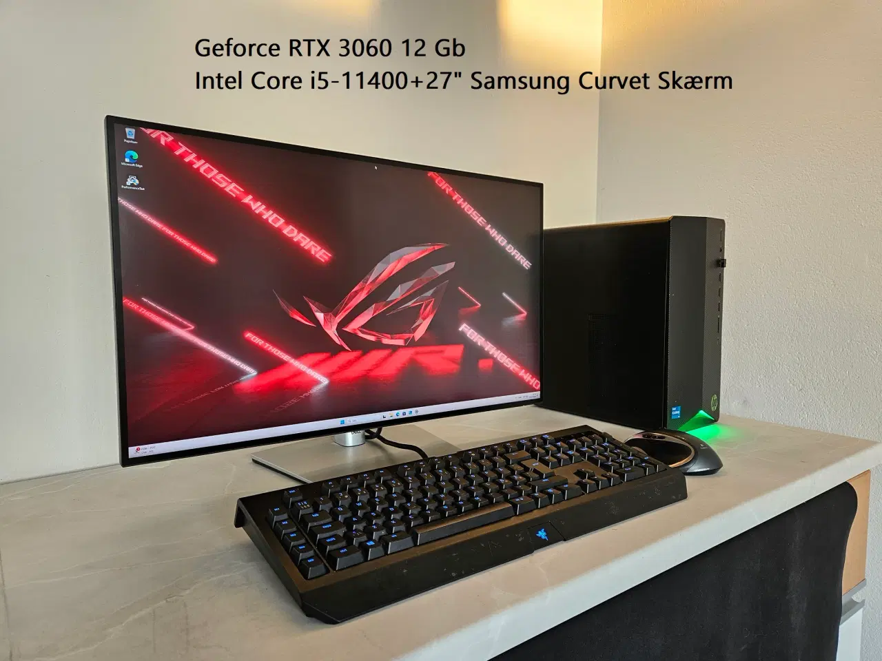 Billede 1 - RTX 3060 Gamer Pc + 27" Curved Skærm