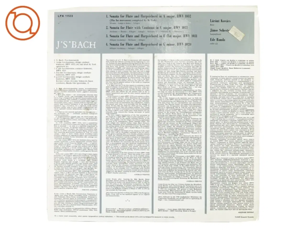 Billede 3 - Bach flute sonatas (str. 30 cm)