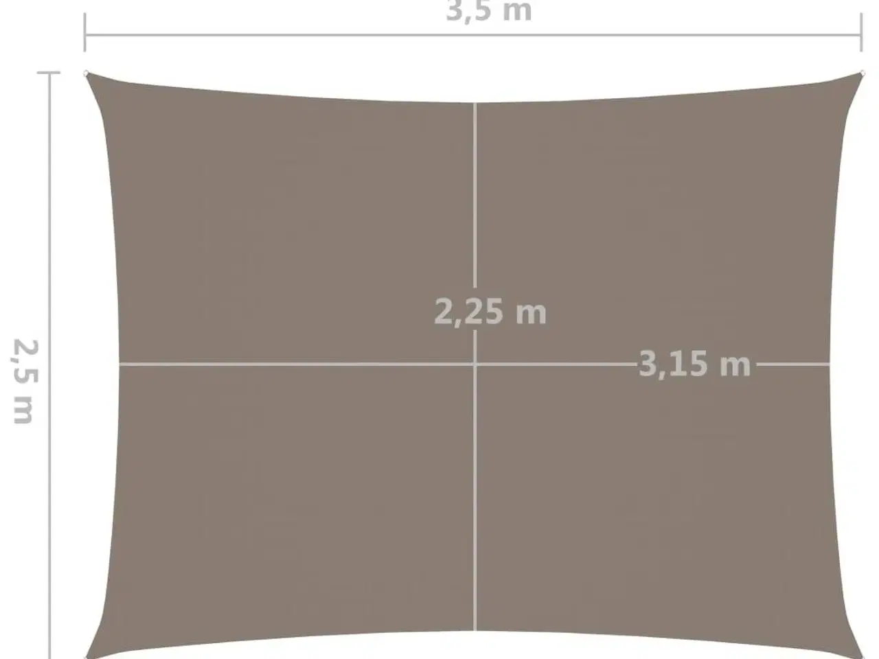 Billede 6 - Solsejl 2,5x3,5 m rektangulær oxfordstof gråbrun