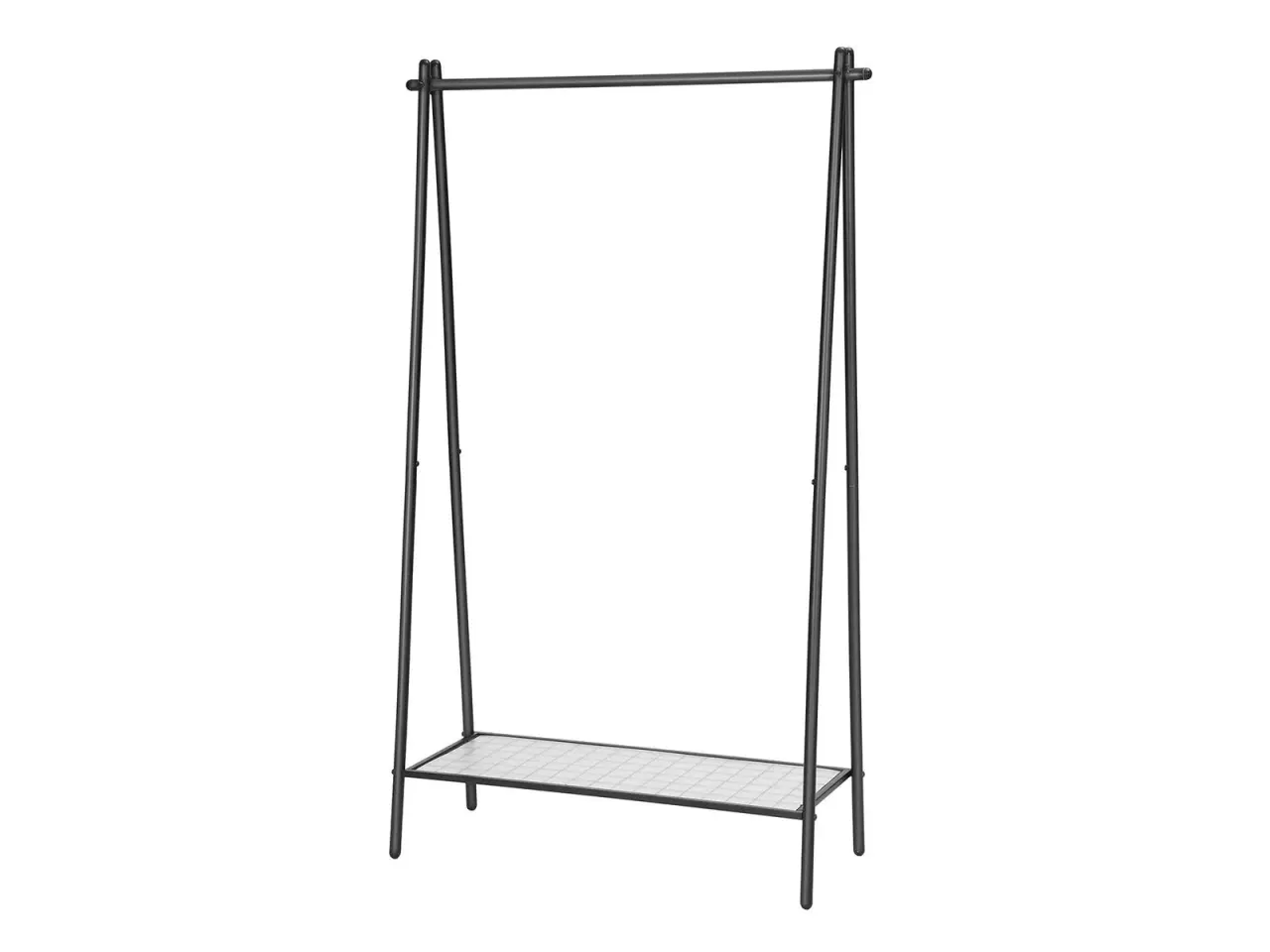 Billede 1 - Tøjstativ – SONGMICS, stål, med bøjlestang og bundhylde, 92,5 × 33,5 × 153 cm, mat sort (HSR23BK)