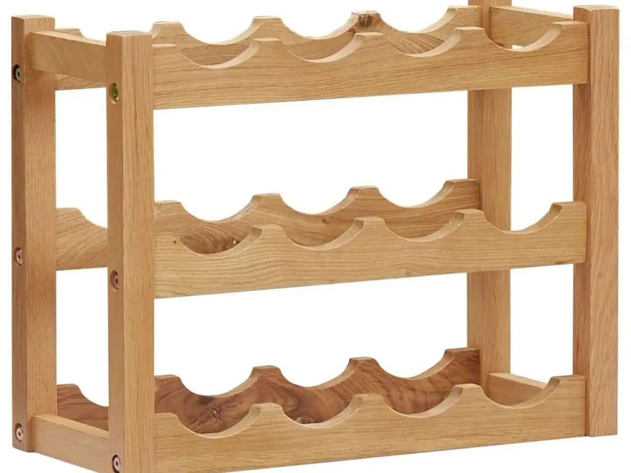 Billede 1 - Vinreol til 12 flasker 47x21x36 cm massivt egetræ