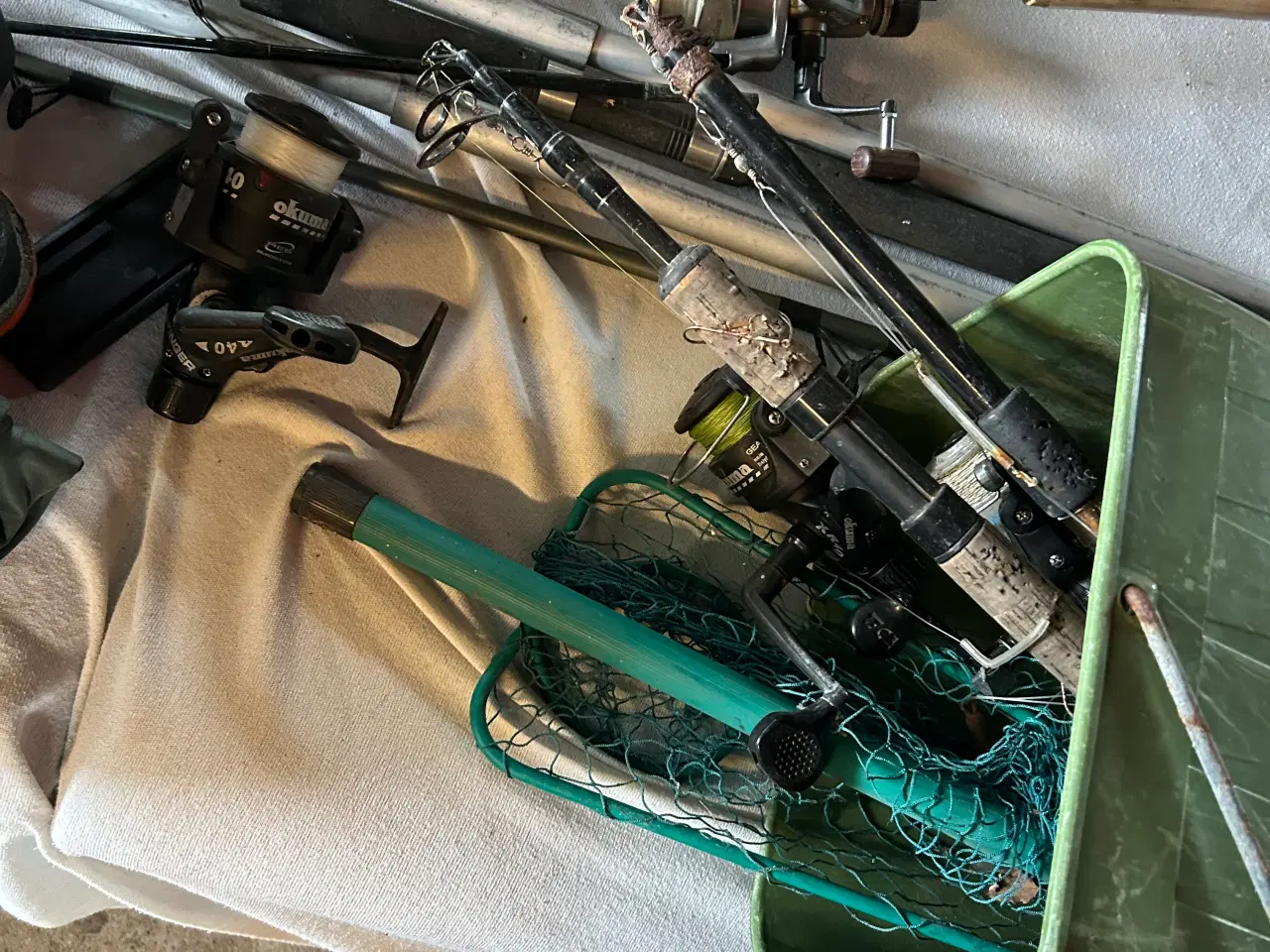 Billede 1 - Fiskestænger,net ,forfang ,fiskehjul 