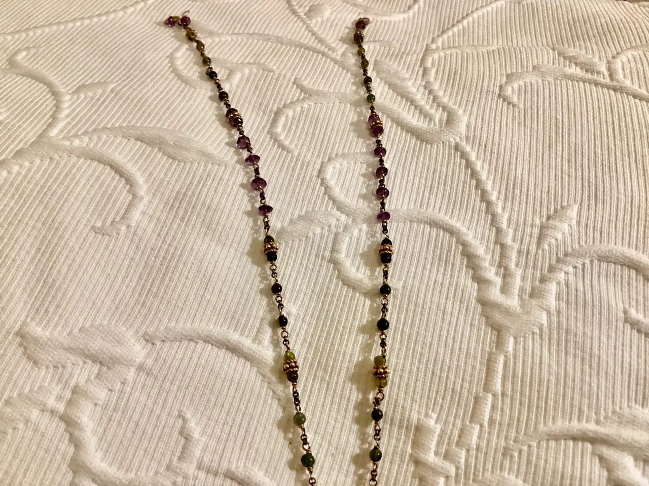 Billede 4 - Halskæde, forgyldt, amethyst 