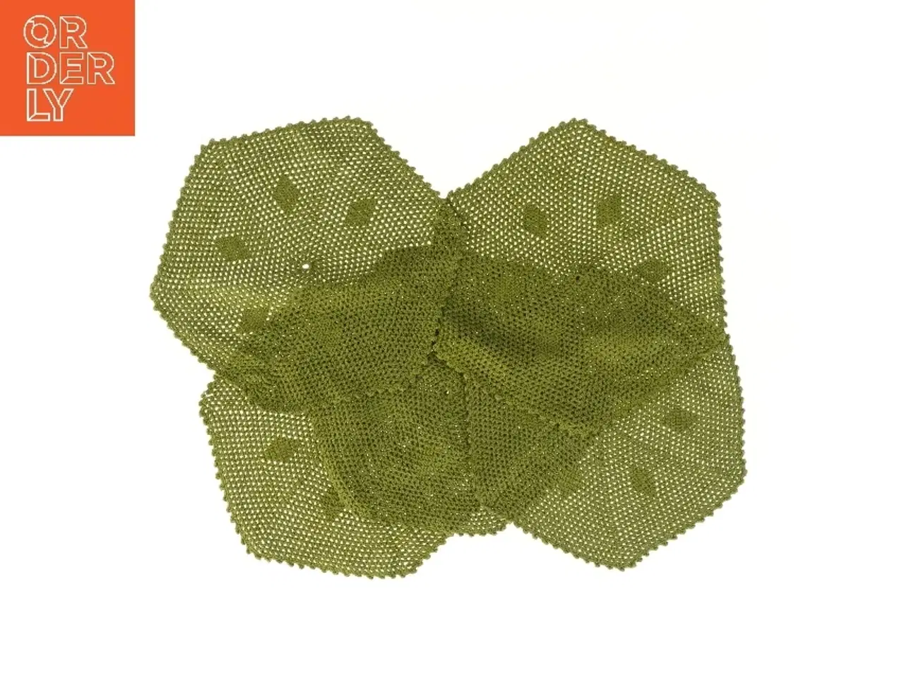 Billede 2 - Hæklede bordskånere i grøn (str. 5 stk 31x28 cm)