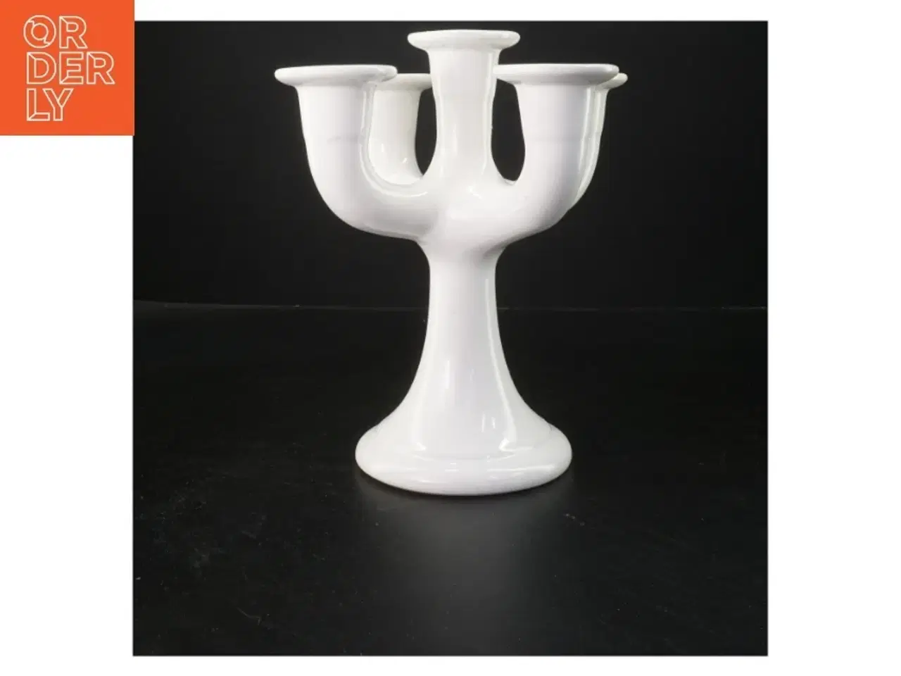 Billede 1 - Hvid lysestage med fem arme (str. 24x17 cm)