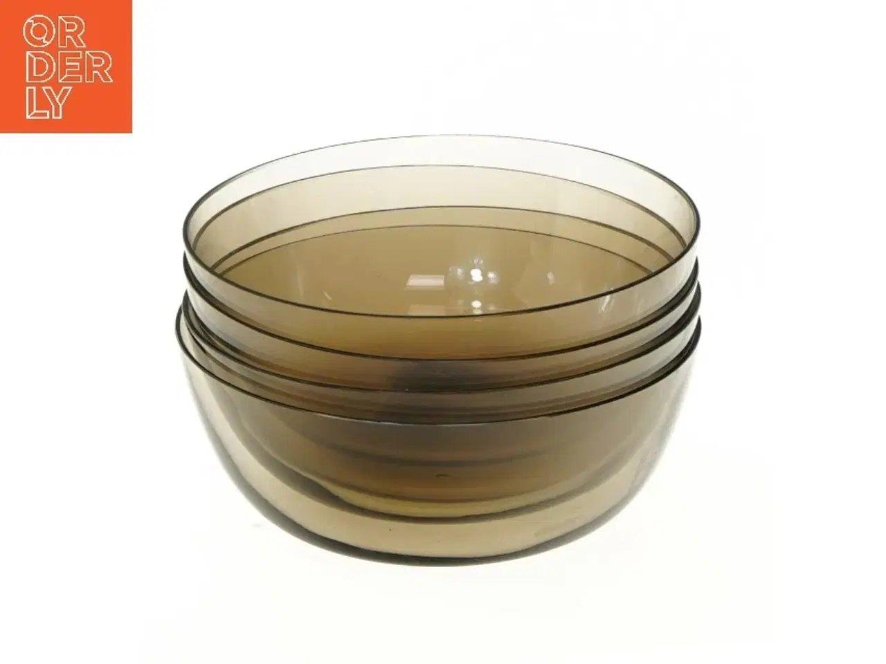 Billede 1 - Sæt med 4 røgfarvede skåle (str. Ø 12 cm)