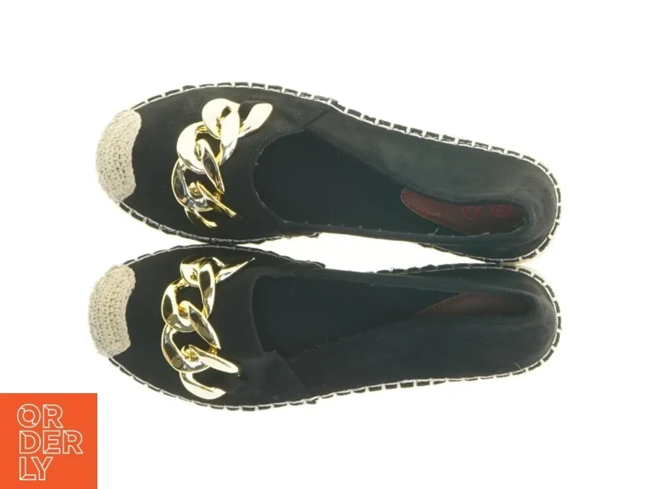 Billede 6 - Sorte espadrillos med guldkæde fra Wilady (str. 38)
