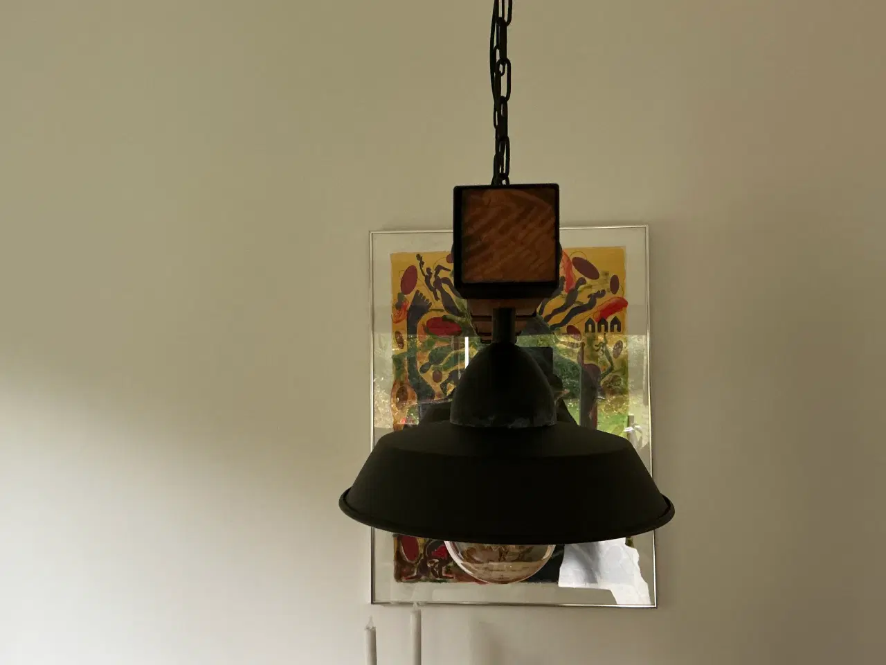 Billede 3 - Flot loftlampe i træ og metal