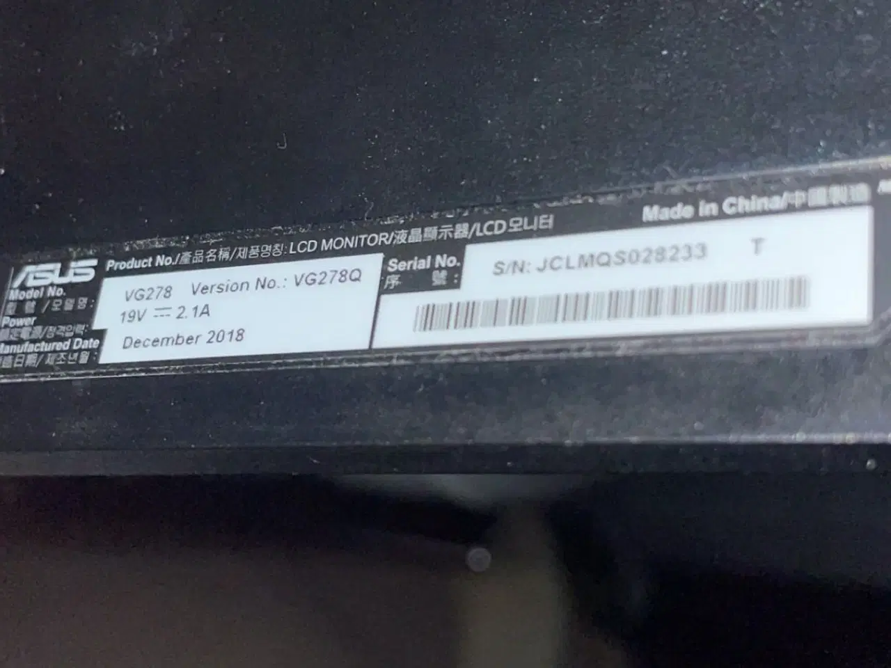 Billede 5 - Asus monitor 144 Hz, 27 tommer