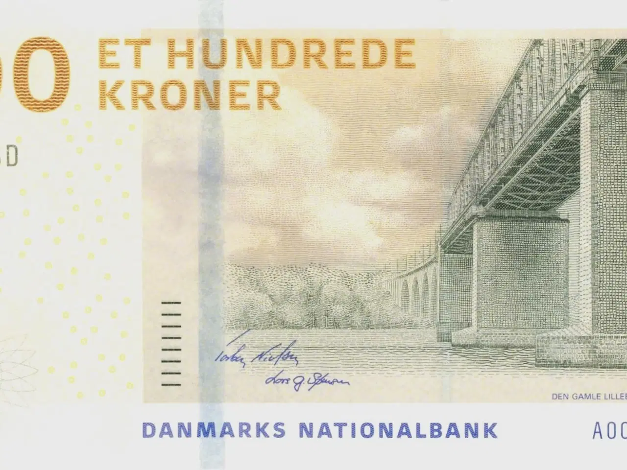 Billede 1 - DK. 100 kr. seddel fra 2009