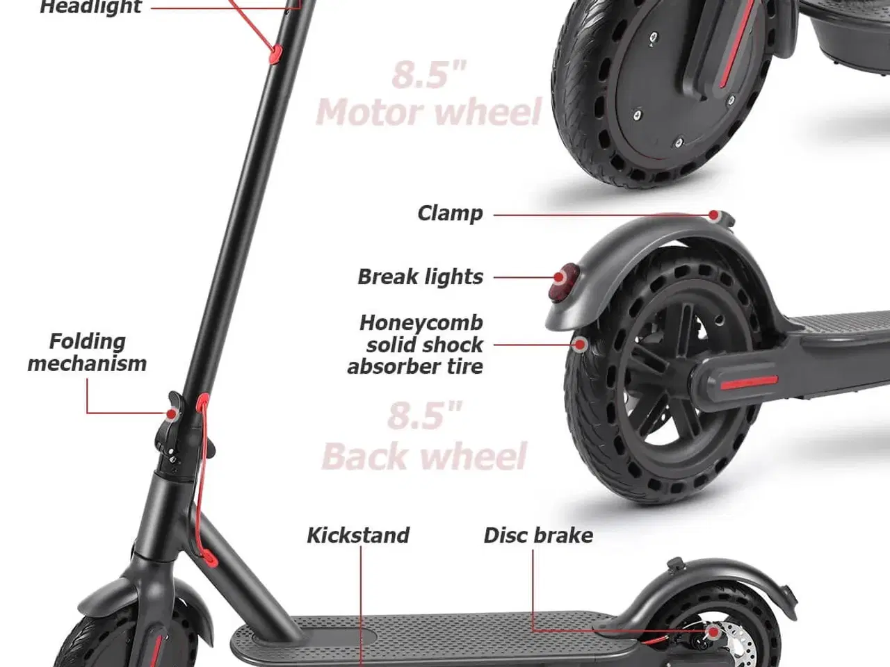 Billede 8 - El-løbehjul PRO 350W/10.4Ah, 20 km kørsel, 25km/t