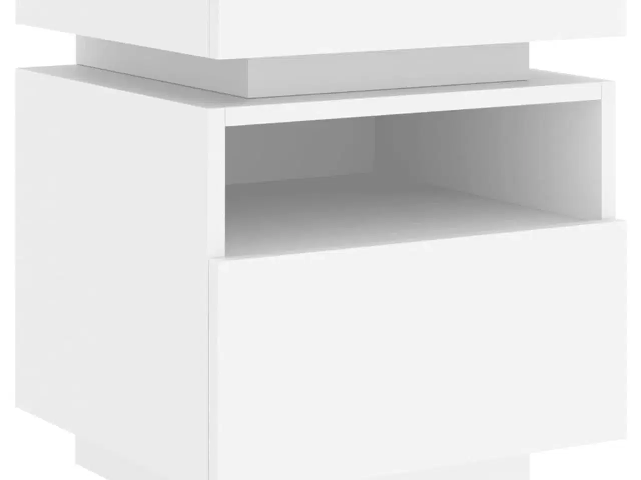 Billede 5 - Sengebord med LED-lys 40x39x48,5 cm hvid