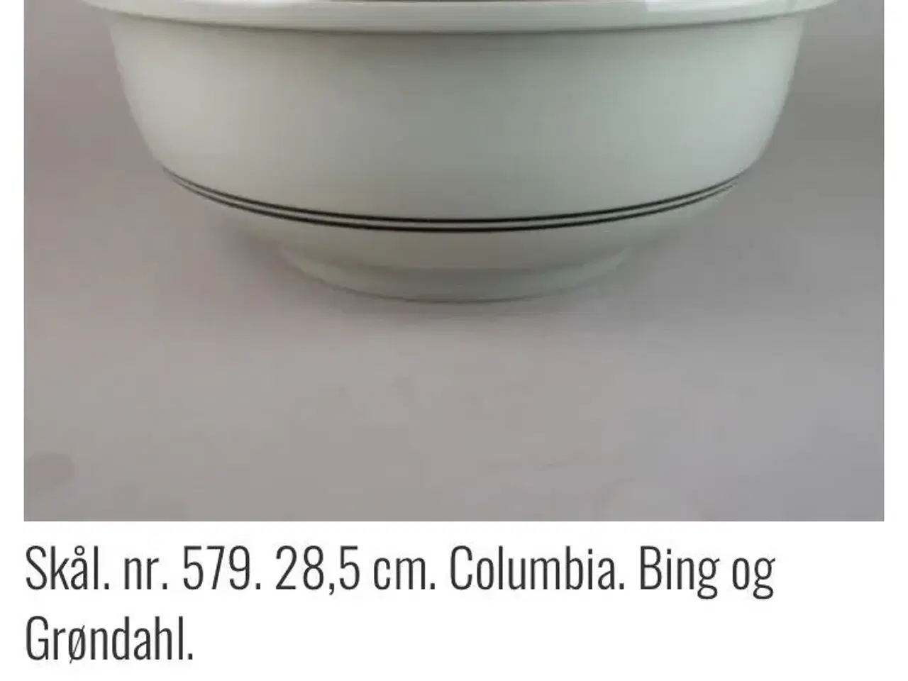 Billede 1 - Bing & Grøndahl - Columbia, stor skål, 28,5 cm 