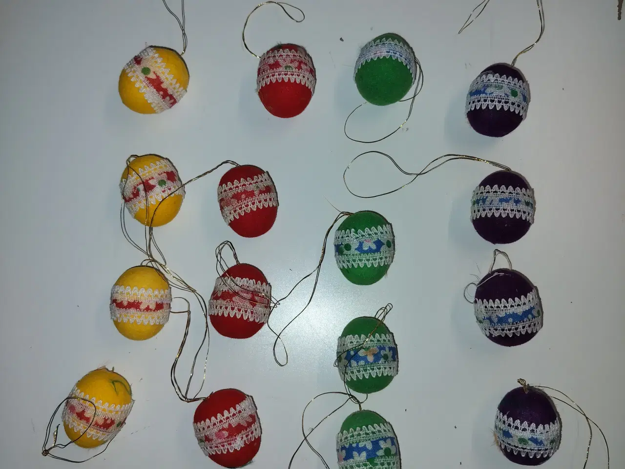 Billede 1 - 12 stk Påskeæg retro i stof