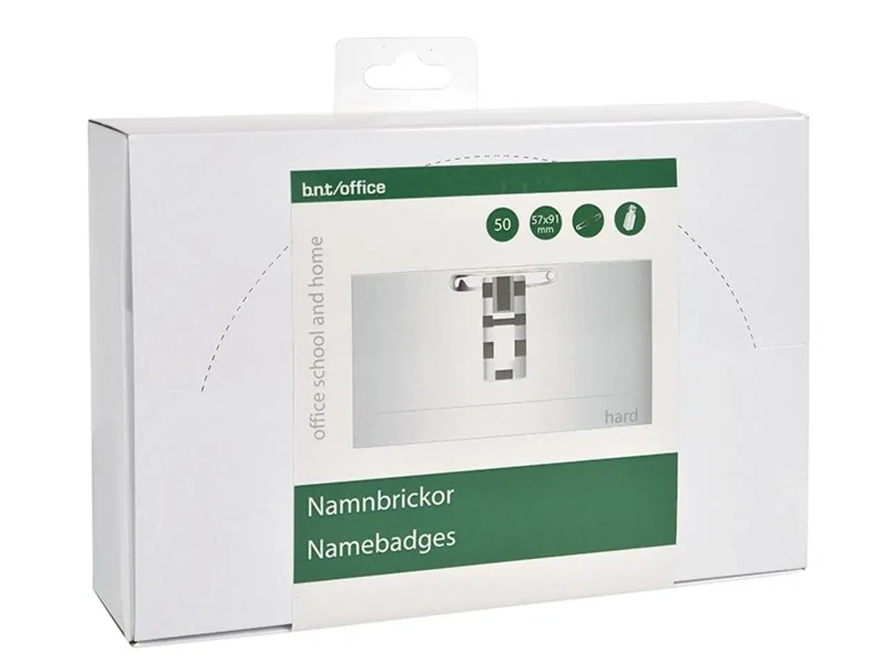 Billede 1 - Navneskilt Med Clip & Nål 91x57mm 50 Pack