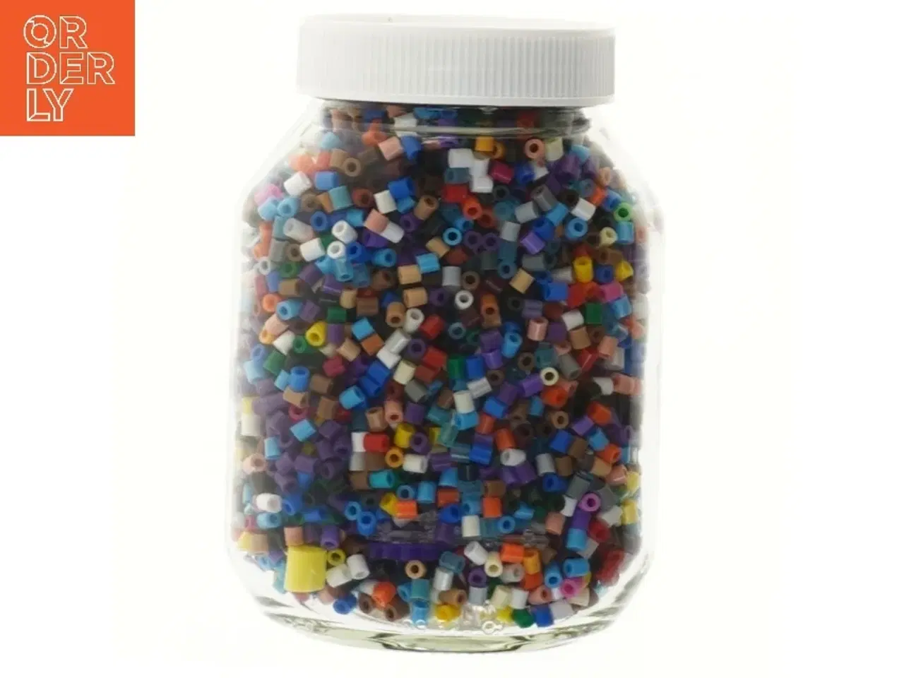 Billede 2 - HAMA Perler i krukke (stort nutellaglas)