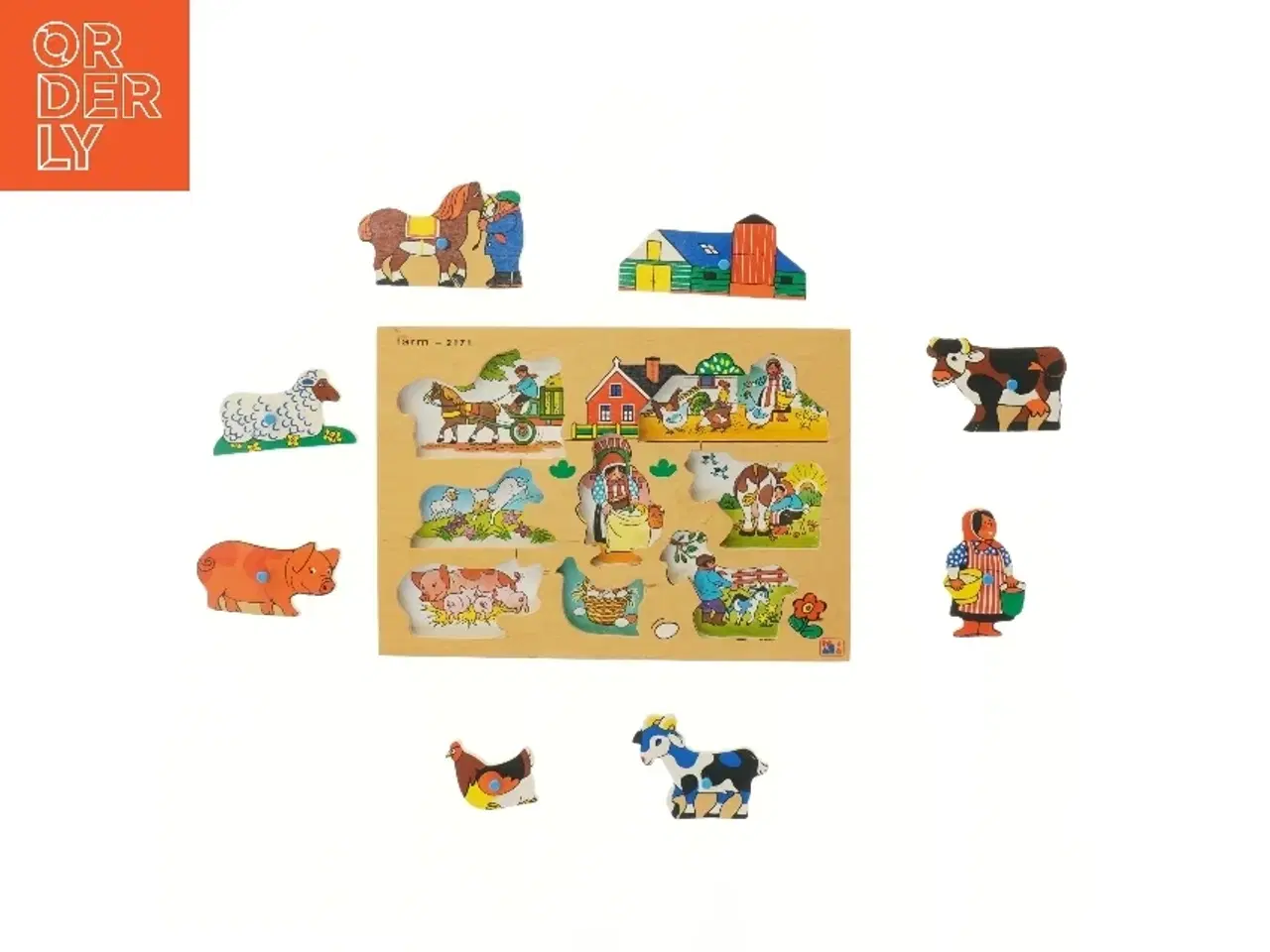 Billede 2 - Bondegård træpuslespil (str. 29,5x21 cm)