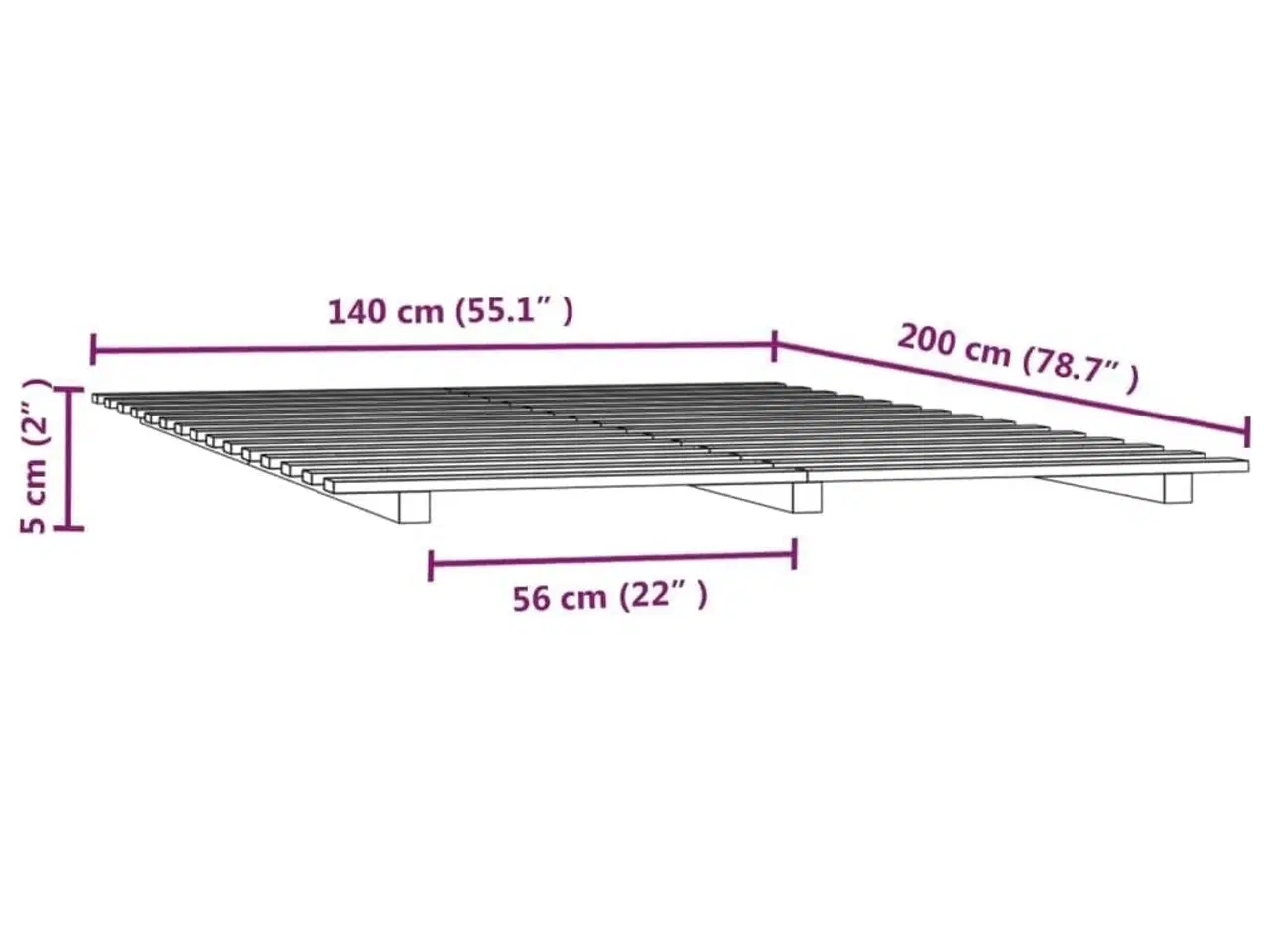 Billede 8 - Sengeramme 140x200 cm massivt fyrretræ