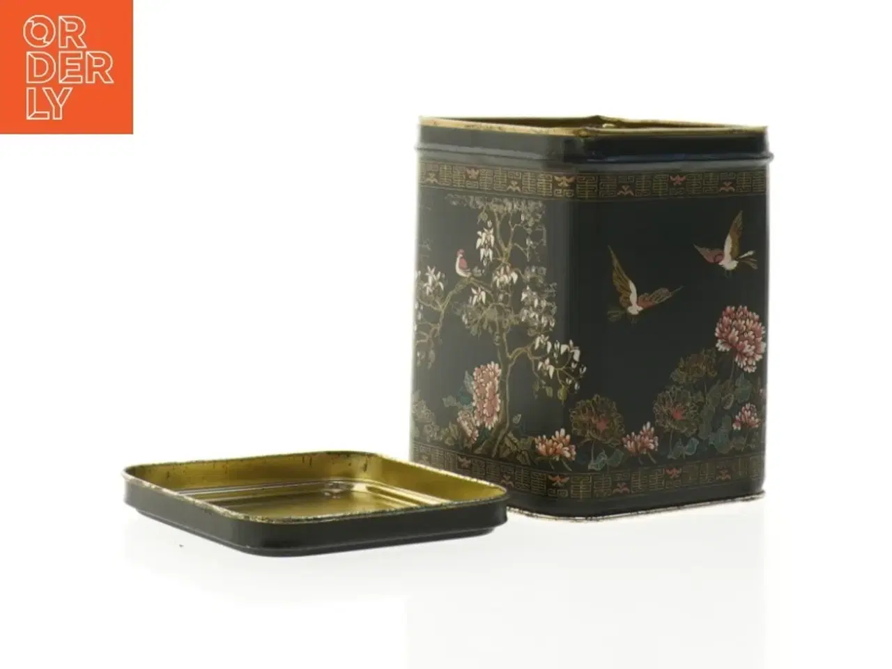 Billede 2 - Dekoreret metaldåse (str. 12 x 9 x 9 cm)