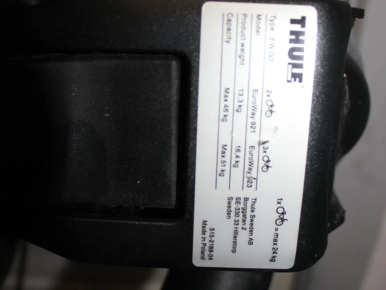 Billede 3 - Cykelholder Thule EuroWay G2 3B 13 pin