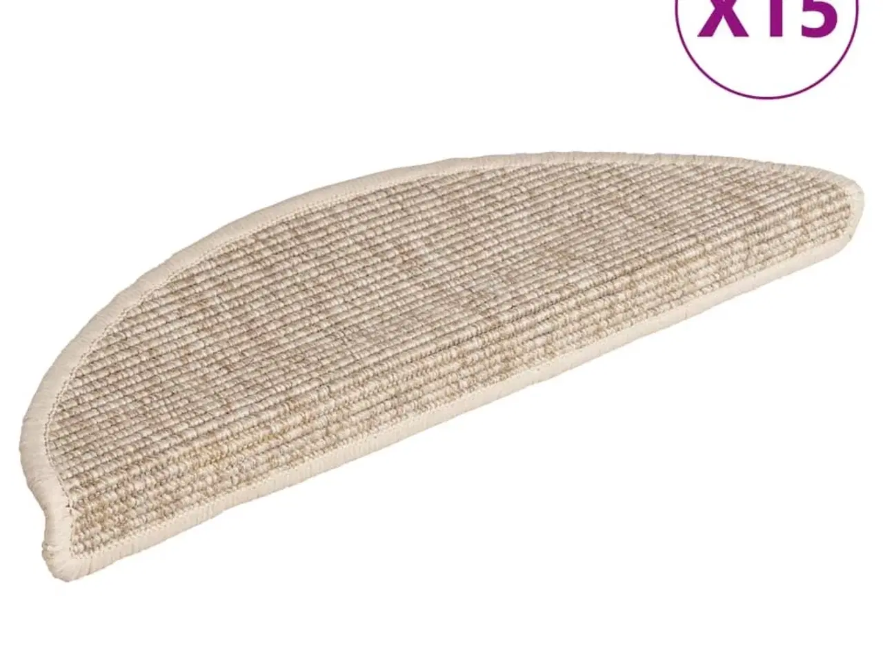 Billede 2 - Trappemåtter 15 stk. 56x17x3 cm lys beige halvrunde