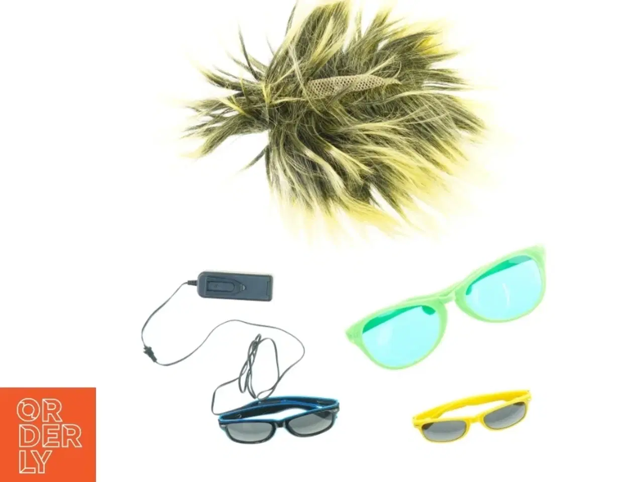 Billede 2 - Solbriller og paryk, udklædning (str. Blandet)
