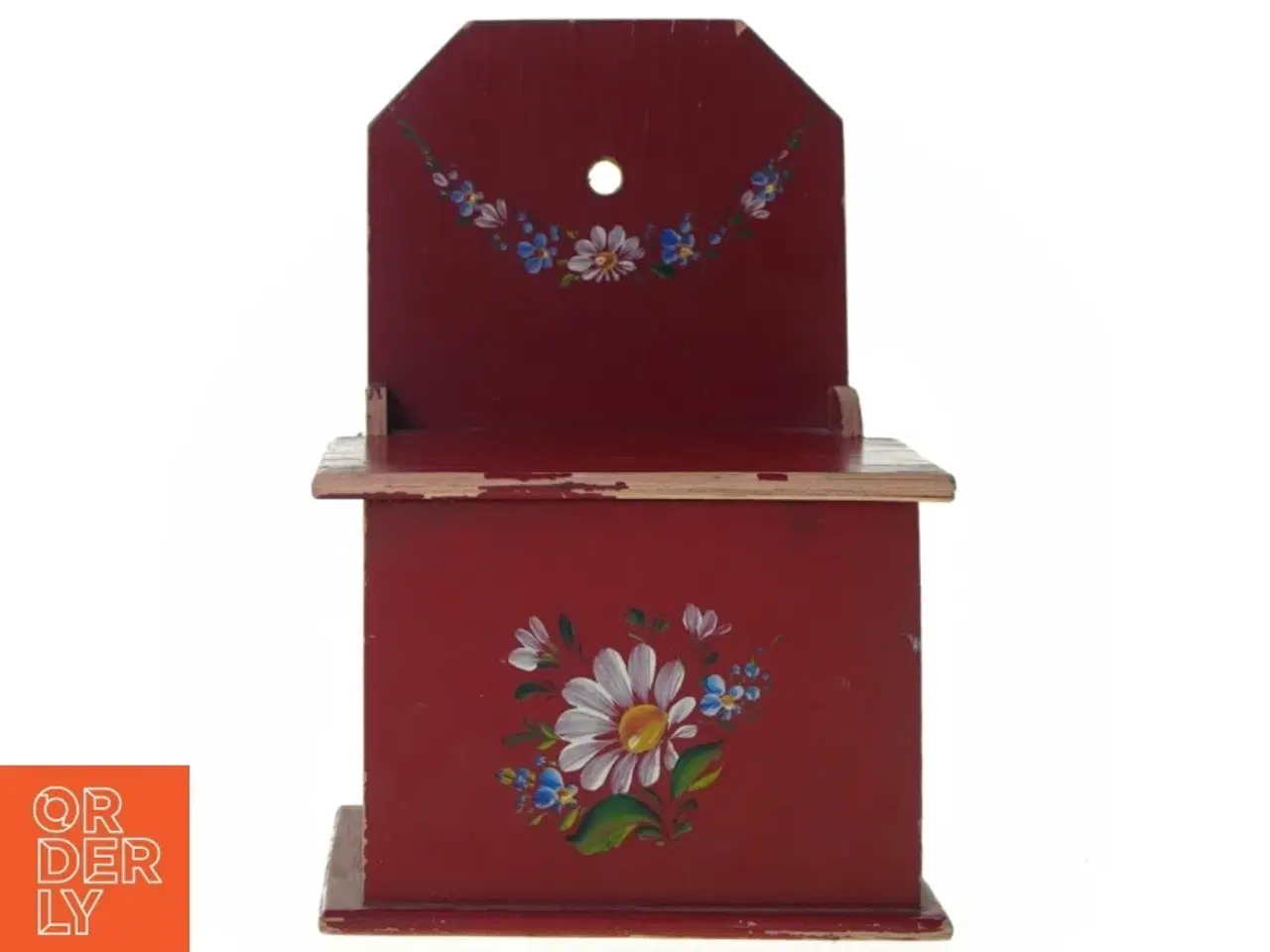 Billede 1 - Retro Salt boks med blomster maleri (str. 23 x 15 cm)