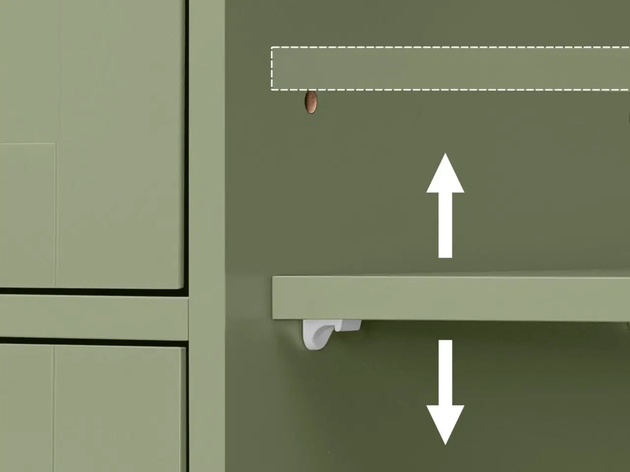 Billede 4 - Badeværelsesskab med 4 skuffer og dør – fritstående opbevaringsskab, justerbar hylde, 30 × 55 × 82 cm, laurbærgrøn