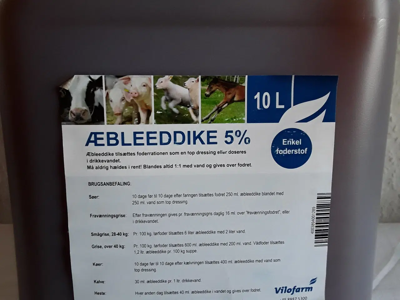 Billede 1 - Æbleeddike 5 % i 10 liter dunk til heste mv.
