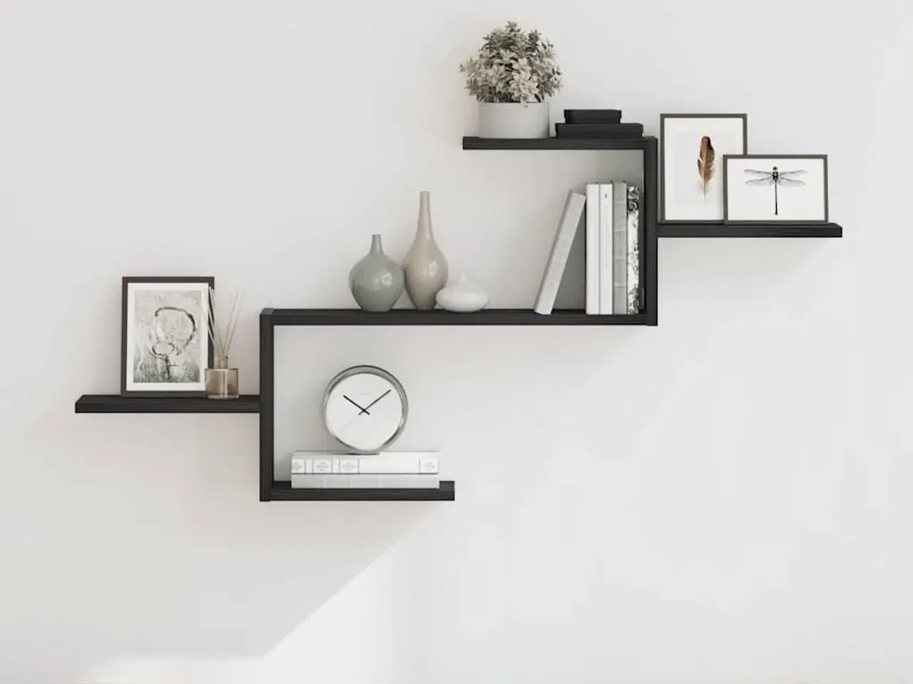 Billede 3 - Væghylde 104x15x49 cm konstrueret træ sort egetræsfarve