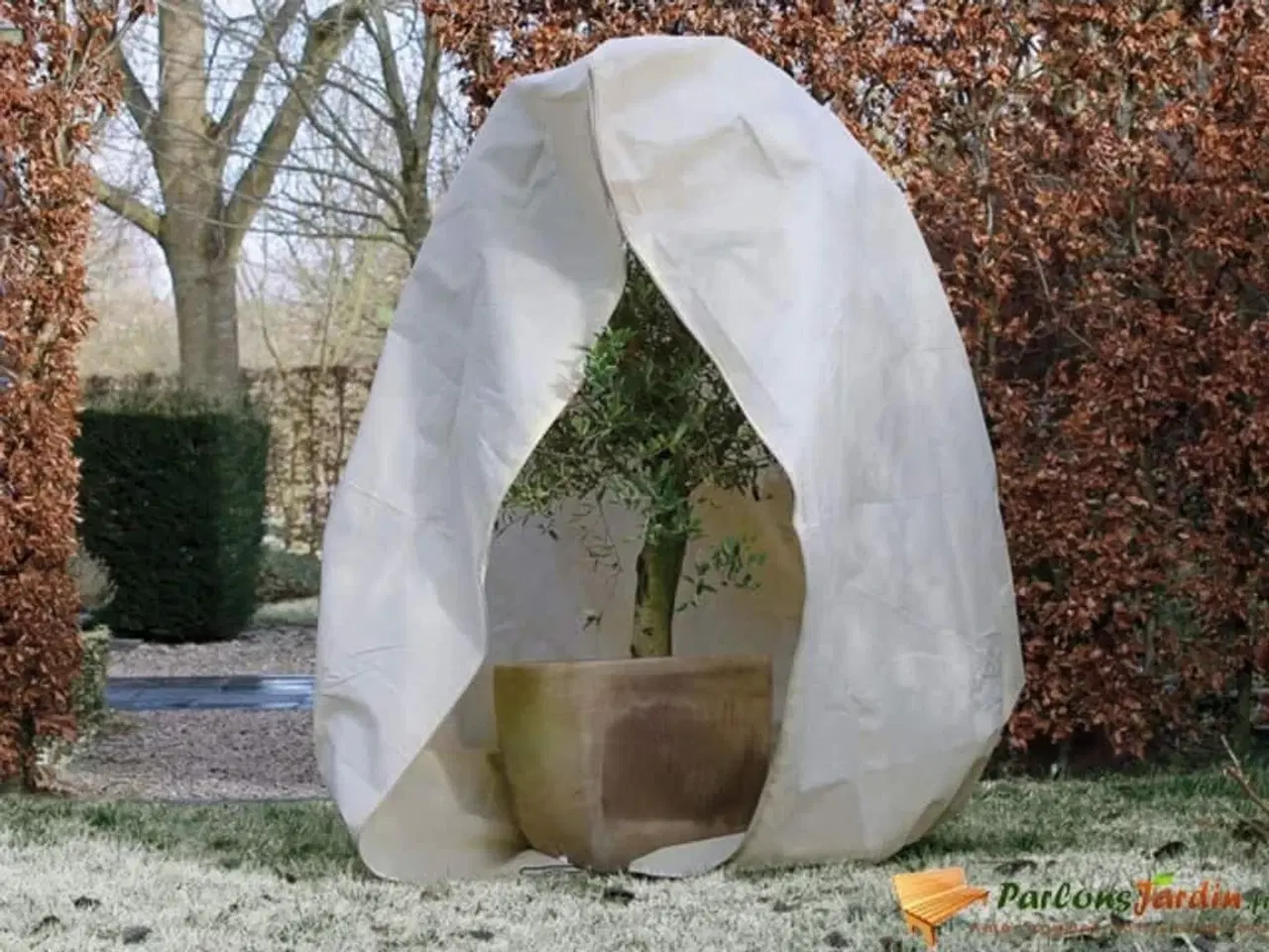 Billede 1 - frostdækken med lynlås 2x2,5 m 70 g/m² fleece beige