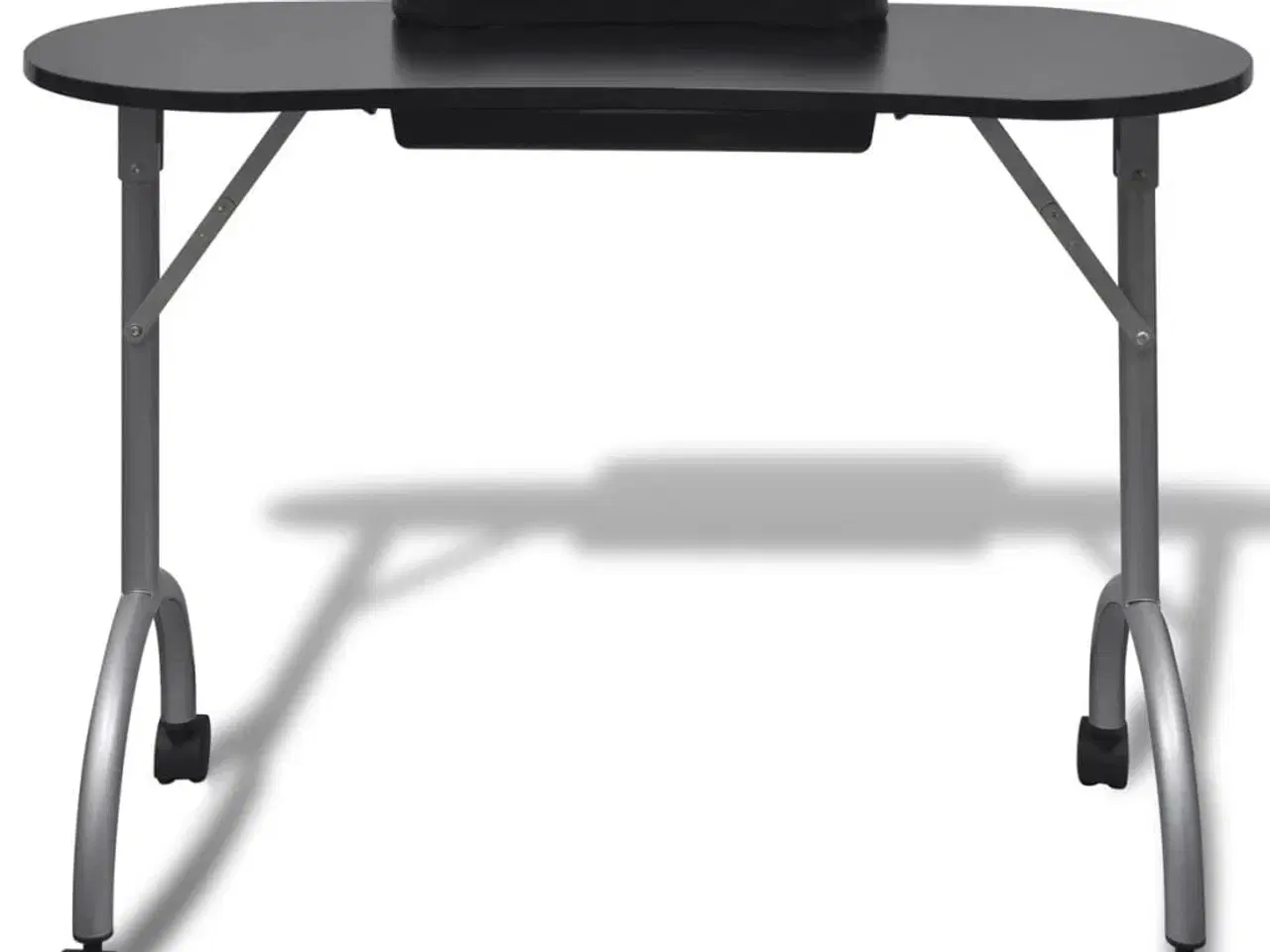 Billede 2 - Manicurebord med hjul foldbart sort